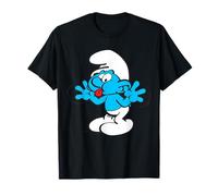Los Pitufos Jokey Pitufo Lengua Alegre Pitufina Azul Comic Camiseta