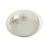 Los platos de cerámica con borde de color esmaltados son exquisitos en creatividad y personalidad del hogar. Platos de arroz de 8 pulgadas