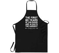 Los Primeros 80 Años De Edad 80º Delantal De Cocina Con Tirantes Delantal De Chef Unisex Tablier De Nettoyage Para Jardinería Camarero Hombre 52X72Cm