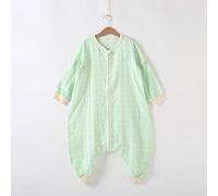 Los Primeros Cuatro Después De Dos Piernas De Gasa Sacos De Dormir Bebé Niños Primavera Y Verano Sala De Aire Acondicionado Gasa De Algodón Mangas Desmontables (verde,M)