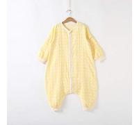 Los Primeros Cuatro Después De Dos Piernas De Gasa Sacos De Dormir Bebé Niños Primavera Y Verano Sala De Aire Acondicionado Gasa De Algodón Mangas Desmontables (amarillo,M)