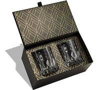 Los Primeros Vasos de Cristal Ecológico del Mundo - Vaso de Whisky Europeo Modelo Monarca (340 ml) - Vaso de Cata para Scotch, Bourbon y Cócteles - Elegante Caja de Regalo con Lámina de Oro de ROCKS