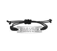 Los primos son los mejores amigos, regalos para primos de larga distancia para hombres y mujeres, Side By Side o Miles Apart Best Cousins Will Always Be Connected By Our Hearts, pulsera de primos