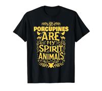 Los puercoespines Son mis Animales espíritus Camiseta gráfica económica, Hombre, Negro, XL