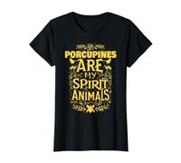 Los puercoespines Son mis Animales espíritus Camiseta gráfica económica, Mujer, Negro, S