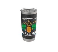 Los rápidos están llamando a un barco de kayak un buen rafting en balsa de remo Vaso térmico de acero inoxidable de doble pared