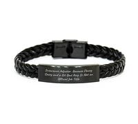 Los regalos de ajuste de seguros de amigos, regalos de cumpleaños ajustador de seguros, regalos únicos, elegantes y un poco valientes no es un título de trabajo oficial. Pulsera de cuero trenzado de