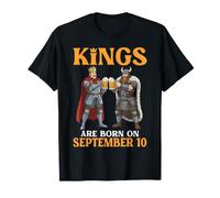 Los Reyes Nacen el 10 de Septiembre Bebedores de Cerveza Feliz Cumpleaños Camiseta