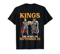 Los Reyes Nacen el 25 de Septiembre Bebedores de Cerveza Feliz Cumpleaños Camiseta