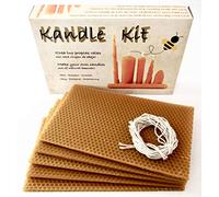 Los Sabinares del Arlanza Cera de abeja natural 100% de España. Kit completo para crear tus propias velas con cera de panal de abeja, mecha e instrucciones.