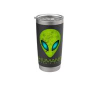 Los seres humanos no son un verdadero extraterrestre cabeza ciencia ficción espacio OVNI Vaso térmico de acero inoxidable de doble pared
