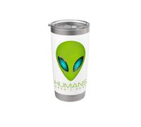 Los seres humanos no son un verdadero extraterrestre cabeza ciencia ficción espacio OVNI Vaso térmico de acero inoxidable de doble pared