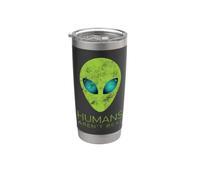Los seres humanos no son un verdadero extraterrestre cabeza ciencia ficción espacio OVNI Vaso térmico de acero inoxidable de doble pared