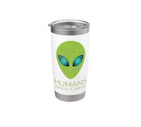 Los seres humanos no son un verdadero extraterrestre cabeza ciencia ficción espacio OVNI Vaso térmico de acero inoxidable de doble pared