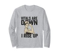 Los signos vitales han bajado, me levanto. Motivación de enfermera. Manga Larga