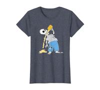 Los Simpson: Homer Skeleton Beer Treehouse of Horror Camiseta, Mujer, Azul Jaspeado, 3XL