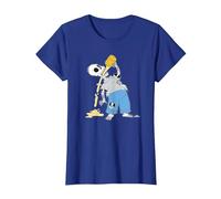 Los Simpson: Homer Skeleton Beer Treehouse of Horror Camiseta, Mujer, Azul Real, XS
