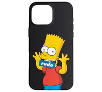 Los Simpsons Bart Simpson Boca grosera Negro Carcasa para iPhone 16 Pro Max