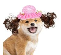 Los Sombreros para Perros,Prendas De Vestir Bonitas Y Divertidas con Peluca | Gorros De Animales para Perros | para Fiesta De Cumpleaños Navidad Invierno Sol Playa Y Cosplay