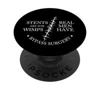 Los stents Son para los débiles Que los Hombres Reales Tienen cirugía de Bypass - Corazón PopSockets PopGrip Adhesivo