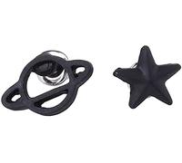 Los tachuelas vacías de Saturno en pendientes negros para mujer crean una perforación en un hermoso espacio vintageDeft ha sido elaborado