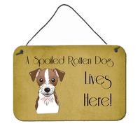 ""Los tesoros de Caroline BB1450DS812 Jack Russell Terrier, perro consentido que vive aqu . L mina para colgar en la pared o la puerta, 20 x 30 cm