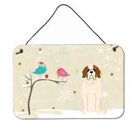 """"Los tesoros de Caroline: Regalos de Navidad, San Bernardo, L minas para colgar en la pared o la puerta BB2507DS812 20 x 30 cm"" ...