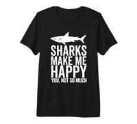 Los Tiburones me Hacen Feliz, no Tan Gracioso Amante de los Tiburones Camiseta Premium