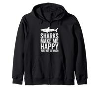 Los Tiburones me Hacen Feliz, no Tan Gracioso Amante de los Tiburones Sudadera con Capucha