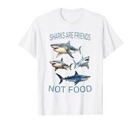 Los tiburones son amigos, no comida | Activismo amante de los animales | Blanco Camiseta