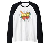 Los tiempos alegres comienzan con este emblema de discurso de hurra Camiseta Manga Raglan