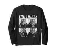 Los Tigres Rockers Animales Gracioso Música Rock Emo Punk Banda Manga Larga
