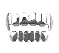 Los tirantes dorados para la y los dientes, y bajo de la mandíbula brillante de 6 dientes se llevan a cabo clips bucales | Accesorios de vestuario de rapero accesorios dentales la c, Se