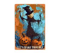 Los Títeres Son Divertidos En Halloween, Seamos Locos Juntos Letrero De Estaño Divertida Cartel De Chapa Decoración Pared Muestra Placa para Garaje Pub Bar