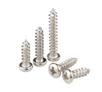 Los tornillos de madera, Tornillos autorroscantes de acero inoxidable con cabeza redonda y rosca cruzada. Paquete 100 unidades en varios tamaños(14mm X100pcs,M2.6)