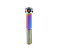 los tornillos, Juego de tornillos hexagonales con brida de titanio M10x20-90 mm, paso 1,25/1,5 mm, for pinzas de motocicleta, multicolor(Rainbow,30MM-1.5P)
