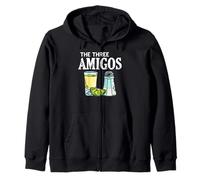 Los Tres Amigos Tequila Limón Sal Humor Sudadera con Capucha