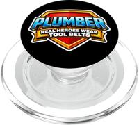 Los Verdaderos héroes del Fontanero Usan Cinturones de Herramientas con Cita Divertida Diciendo Broma PopSockets PopGrip para MagSafe