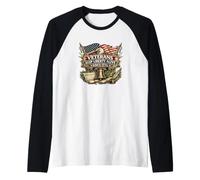 Los Veteranos Mantienen Viva la Libertad Desde 1776 Banderas patrióticas de águila Camiseta Manga Raglan