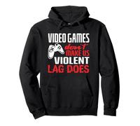 Los videojuegos no nos hacen violento retraso hace regalos divertidos para jugadores Sudadera con Capucha