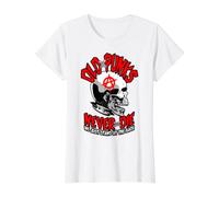 Los Viejos Punks Nunca Mueren Música Punk Rock Mohawk Skull Camiseta gráfica económica, Mujer, Blanco, M