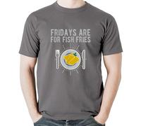 Los Viernes Son para Comer Pescado Frito Camisetas Básicas Casual tee Manga Corta Hombre Camiseta para Correr Gimnasio Entrenamiento 3XL