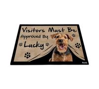 Los Visitantes Deben Ser Aprobados - Perro Welsh Terrier Alfombra Puerta Fácil De Limpiar Felpudo De Entrada Duradero Tapete para Puerta para Jardín Entrada Casa Trasera Delantera 40X60 Cm