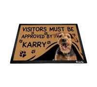 Los Visitantes Deben Ser Aprobados - Perro Welsh Terrier Felpudo De Entrada Suave Felpudo De Bienvenida Fácil De Limpiar Alfombra De Baño para Jardín Interior Pasillo 40X60 Cm