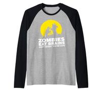 Los Zom omen Cerebros Camiseta Manga Raglan