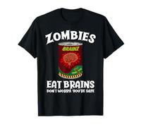Los Zom omen Cerebros no se preocupan sarcástico Zombie Halloween Camiseta