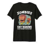 Los Zom omen Cerebros no se preocupan sarcástico Zombie Halloween Camiseta Premium