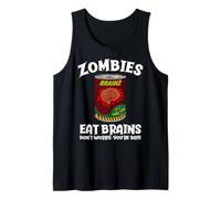 Los Zom omen Cerebros no se preocupan sarcástico Zombie Halloween Camiseta sin Mangas
