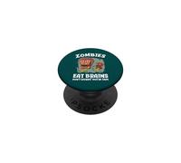 Los Zom omen Cerebros no se preocupan sarcástico Zombie Halloween PopSockets PopGrip Adhesivo