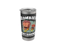 Los zom omen cerebros no se preocupan sarcástico Zombie Halloween Vaso térmico de acero inoxidable de doble pared